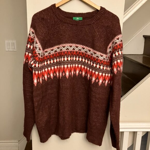 Maroon Fair Isle-ish Sweater - Picture 2 of 8